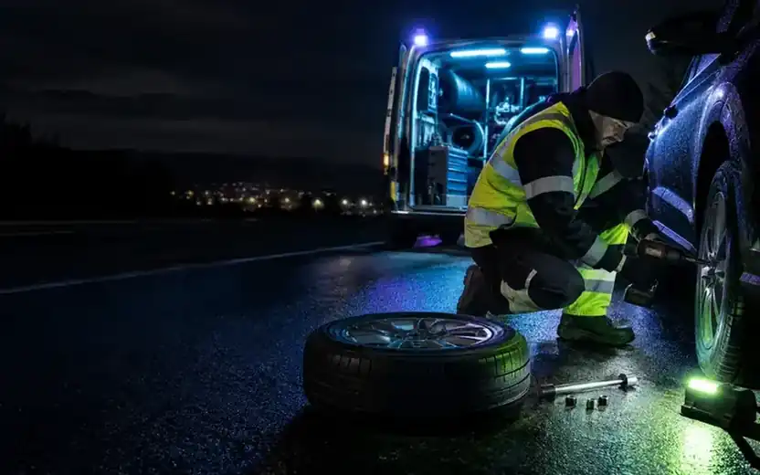 emergency mobile tyre change