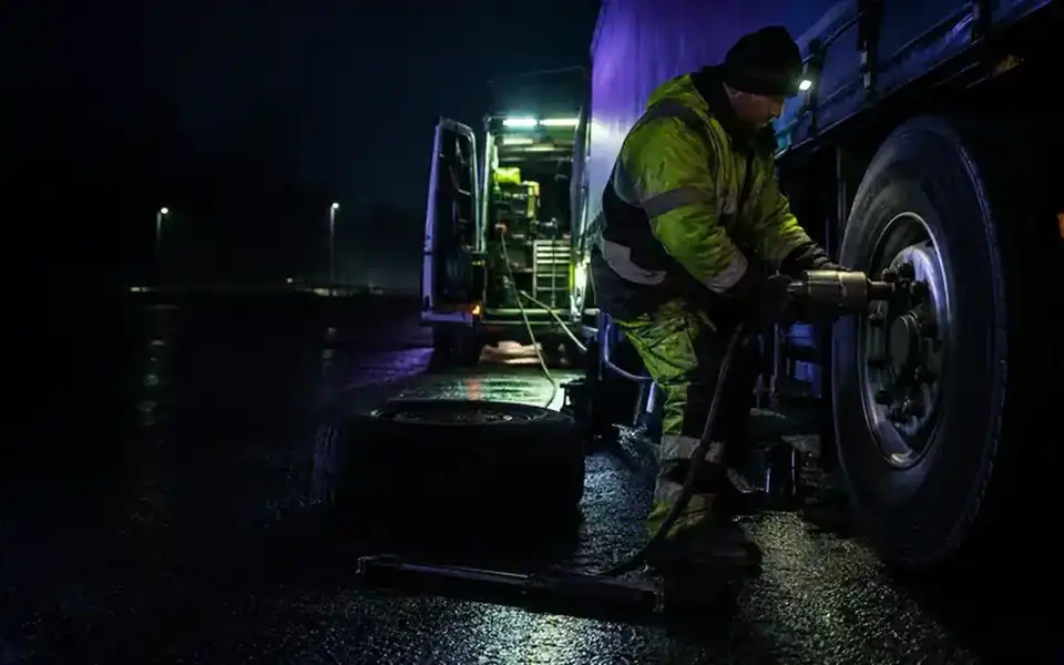 lorry tyre replacement